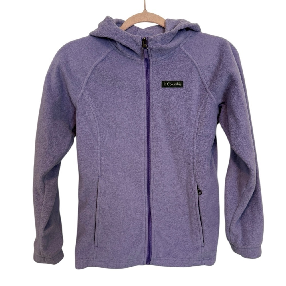 Columbia Large 14-16 Girls Youth Blue Athletic Full Zip Outdoor Fleece Jacket